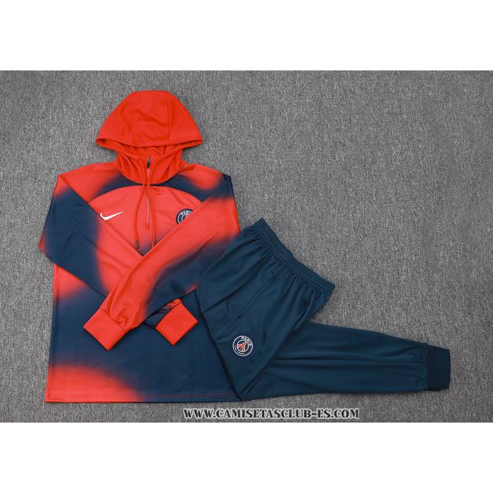Chandal de Sudadera del Paris Saint-Germain Nino 23-24 Rojo y Azul